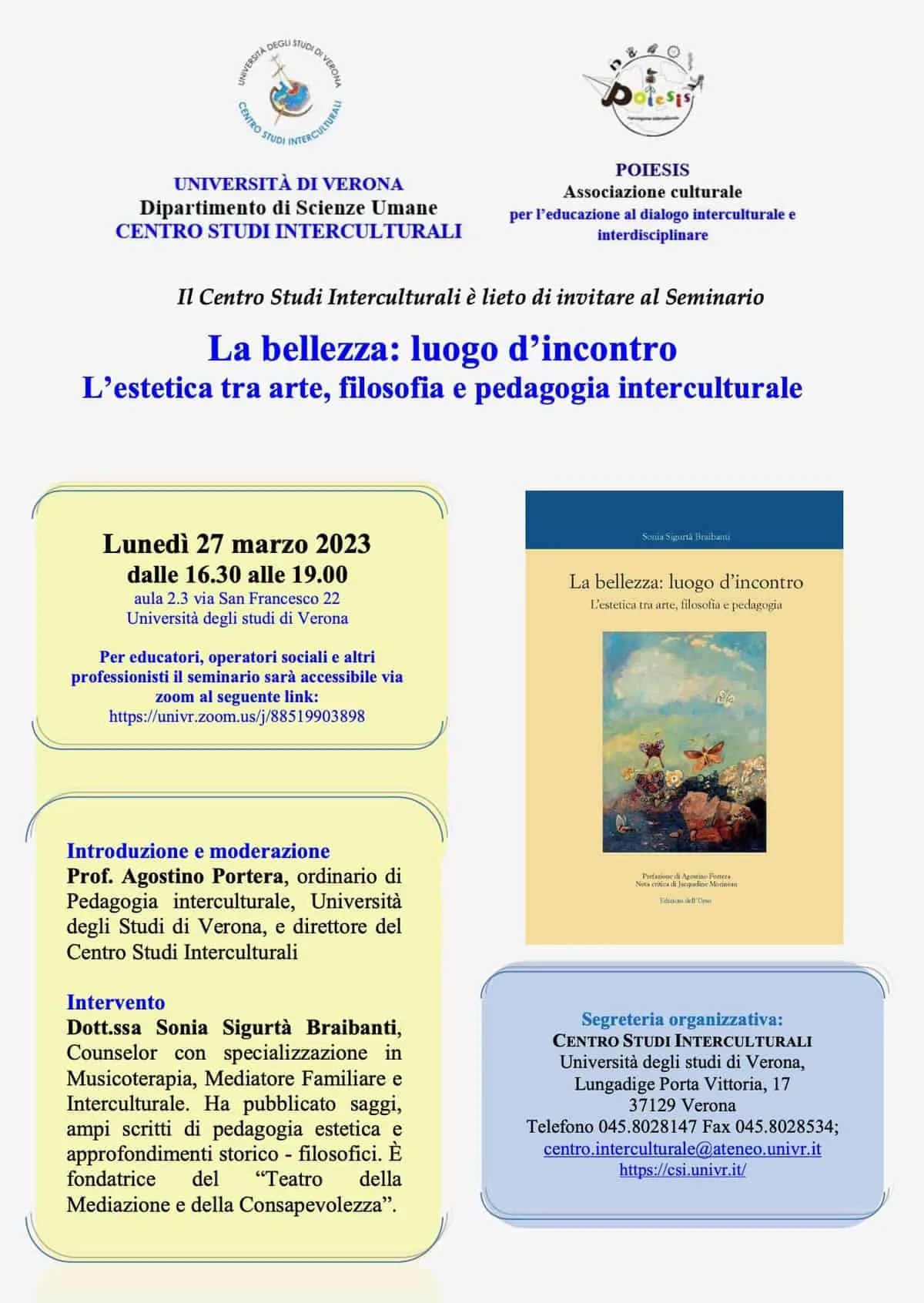 Bellezza - Estetica - Filosofia - Pedagogia Interculturale - seminario Centro Studi Interculturali - UniVerona --min