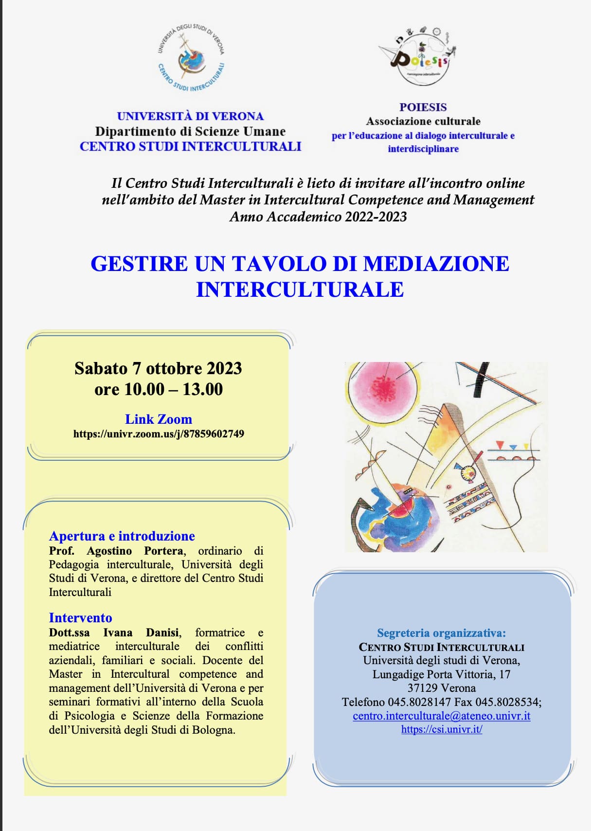 Master Mediazione Interculturale UniVerona CSI - Ivana Danisi - Conferenza ottobre 2023-min