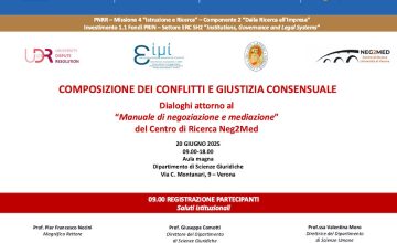 Conflitti, negoziazione e mediazione. Convegno all'Università di Verona - convegno